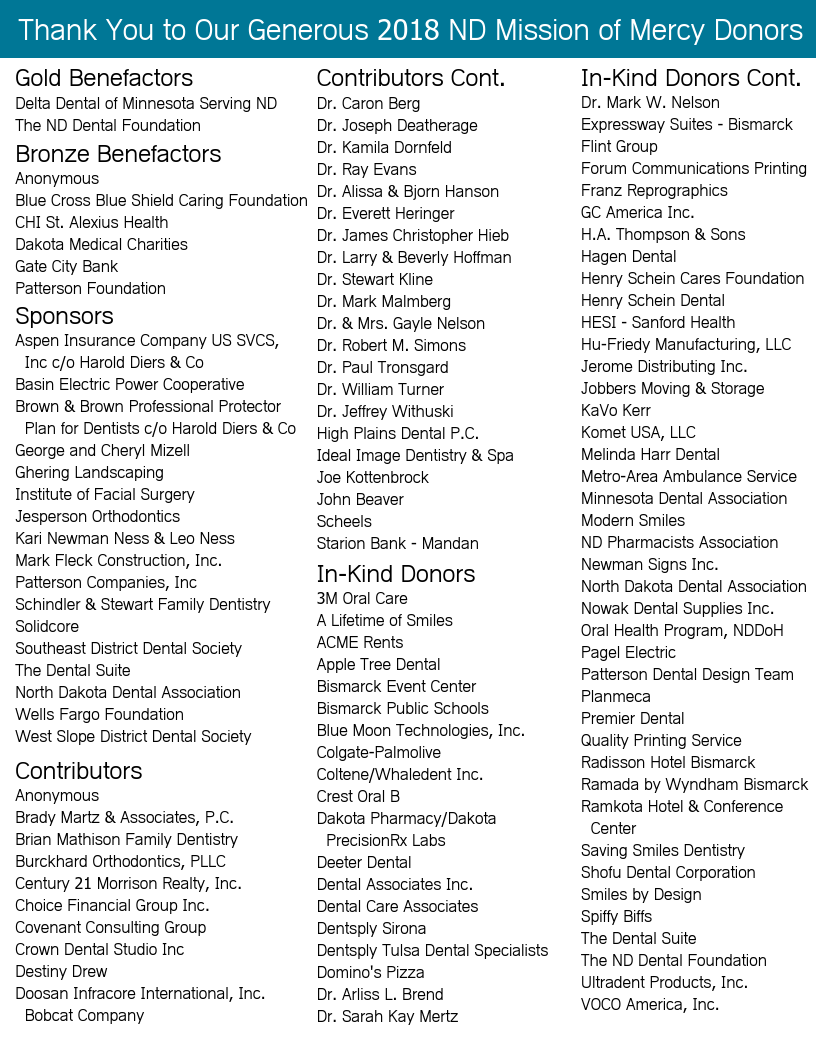 Copy of ND Mission of Mercy 2018 Donors Final